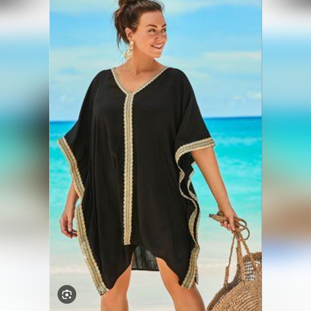 Swimsuits For All Beach‎ Cover Up Black & Gold
